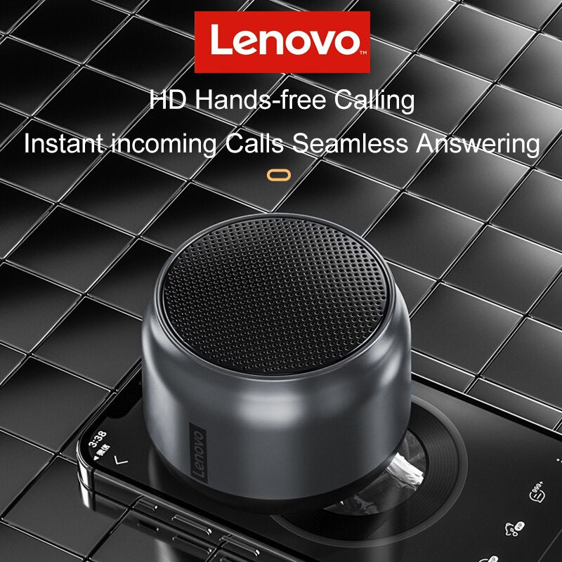 Lenovo K3 Mini Bluetooth Speaker Metal Heavy Bass Outdoor 5.0 Portable Wireless Audio Music Player Speakers 1200mAh Long Standby