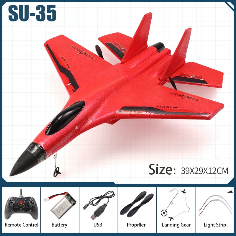 RC Foam Aircraft SU-35 Plane 2.4G Radio Control Glider Remote Control Fighter Plane Glider Airplane Foam Boys Toys for Children