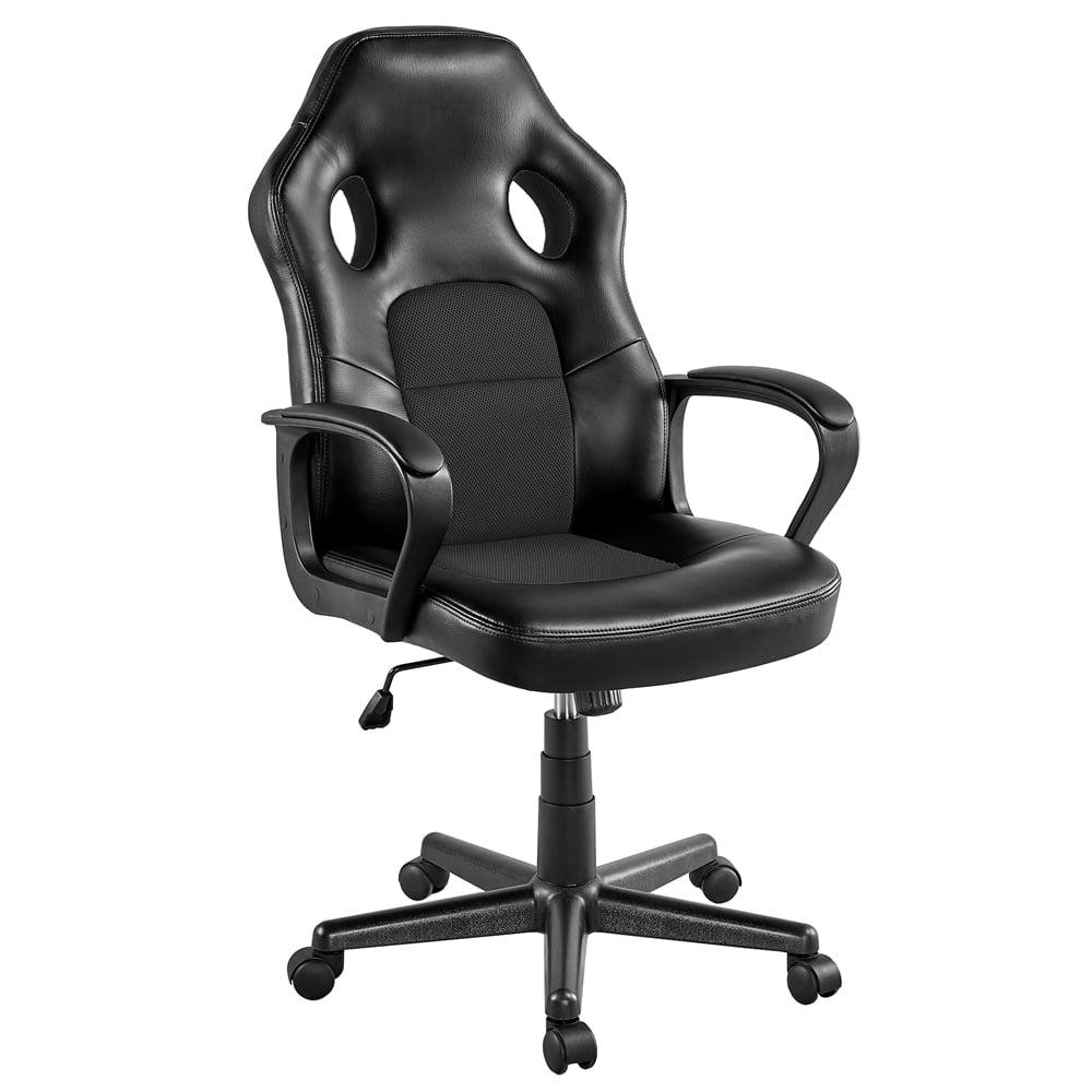 Adjustable Swivel Artificial Leather Gaming Chair, Blue  Computer Chair