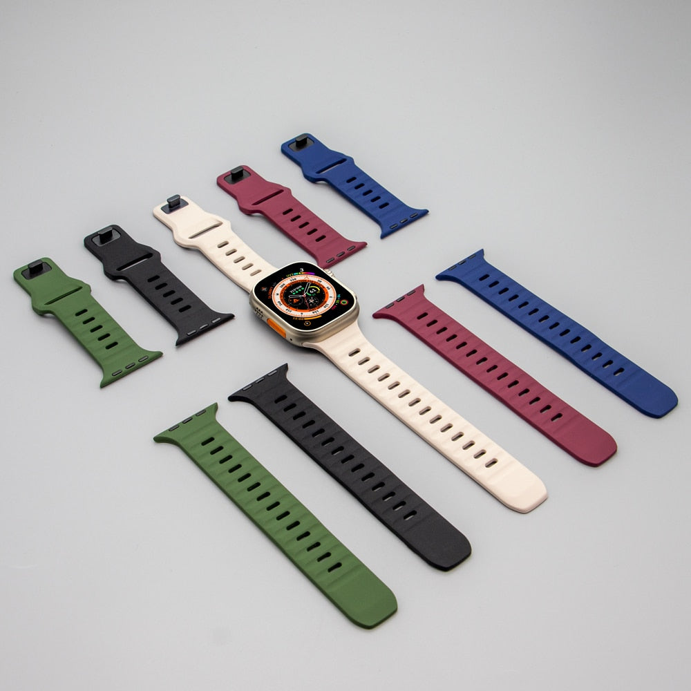 Change To Ultra 49mm Case&Band For  Apple Watch 8 7 45 41mm Silicone Sport Strap Iwatch 6 5 4 3Se 44 40 42 38mm Protection Cover