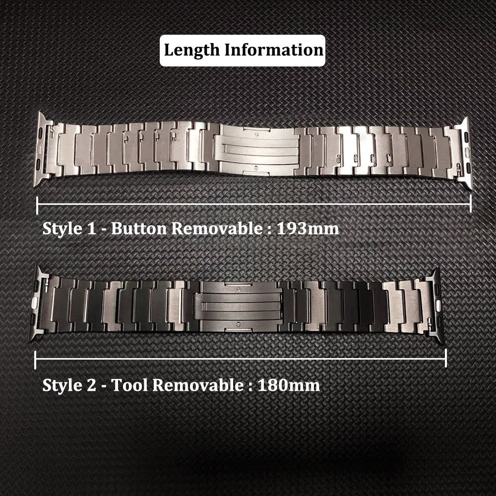 Titanium Alloy Luxury Band for Apple Watch 8 7 41 45mm Ultra 49mm Strap Link Bracelet for iWatch Series 6 5 4 3 SE 38 40 42 44MM