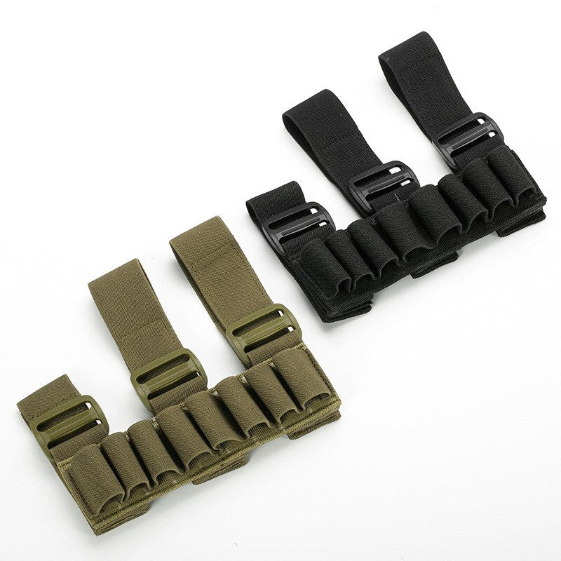 Military Tactical 8 Rounds Cartridge Rifle Buttstock Ammo Shell Carrier 12/20 Gauge Shotshell Holder Arm Pouch Hunting Mag Bag