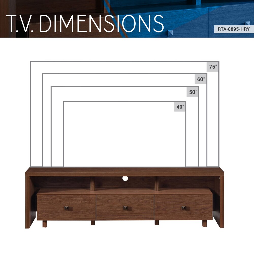 34810574 Elegant Modern TV Stand for TVs Up To 75&quot; with Storage, Wood-like Finish, Hickory Brown，70.75 X 15.25 X 20.00 Inches