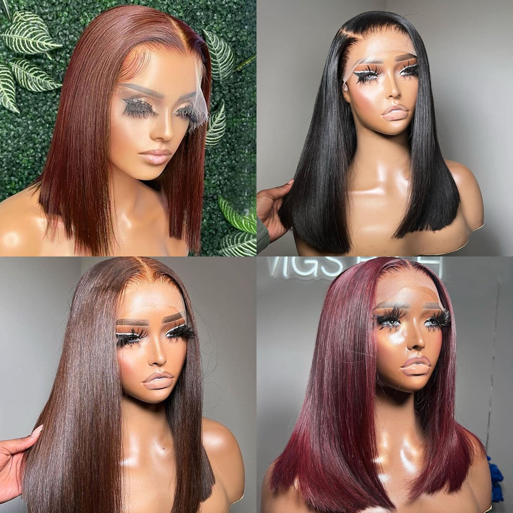 Bob Wig Lace Front Human Hair Wigs 13x4 Lace Frontal Wig 5x5 Lace Closure Straight Wig Glueless Wig Human Hair 10-14 Inches