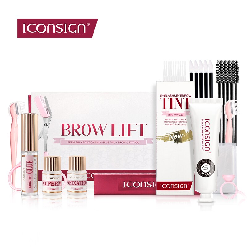 New ICONSIGN Brow Lift Kit and Eyelash Eyebrow Dye Tint Combo Brow Perm Brow Dye Brow Tattoo Cream Eye Makeup Tools Dropshipping