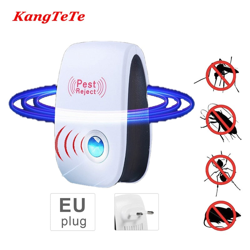 EU Ultrasonic Mouse Cockroach Mosquito Repeller Insect Spider Repeller Home Pest Control Repellent Device Pest Exterminator