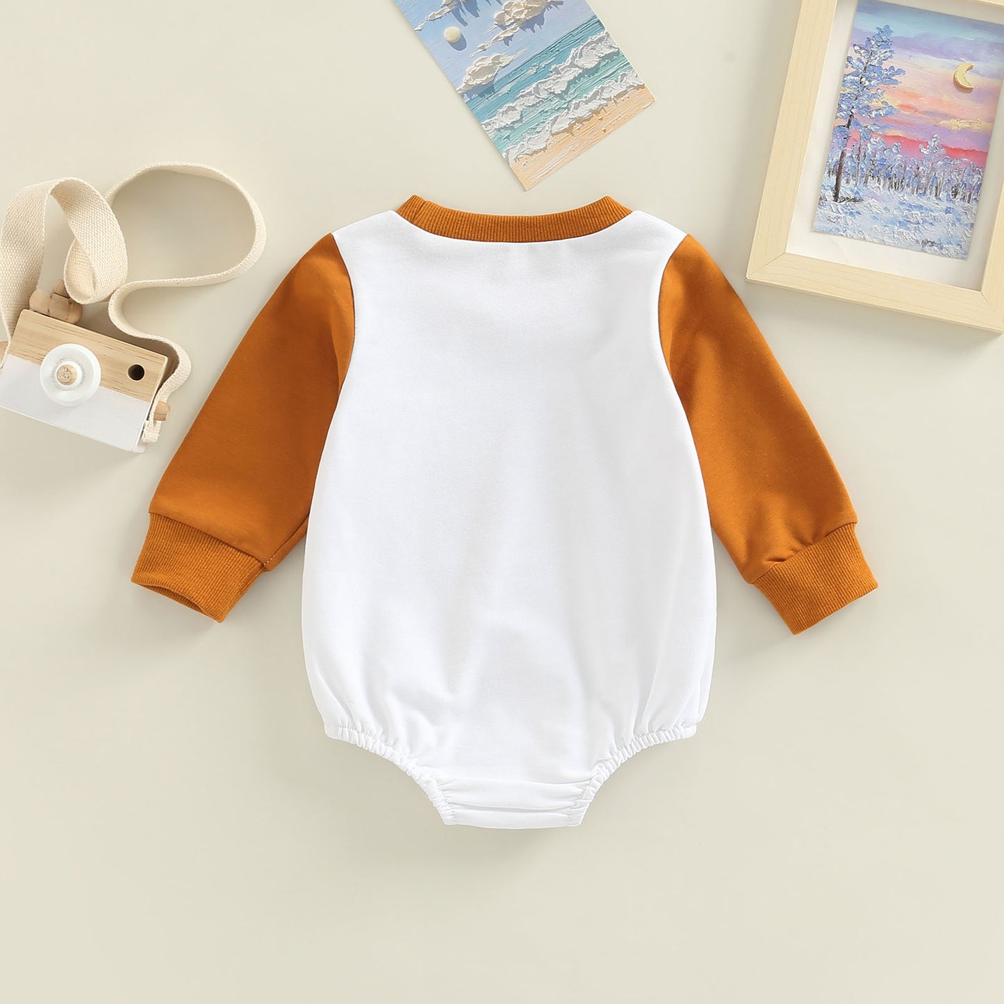 2022-07-22 Lioraitiin 0-24M Newborn Infant Baby Boy Girl Sweatshirt Jumpsuit Letter pumpkin Printed Long Sleeve Romper Outwear