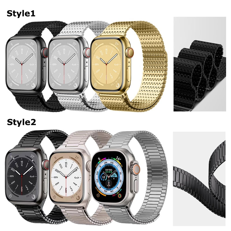 Luxury Magnetic Metal Strap for Apple Watch 8 Band Ultra 49mm 42 44 45mm Titanium Color Bracelet for iWatch 7 se 6 3 4 5 40 41mm