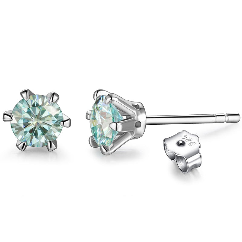 New Arrival 0.5 Carat Moissanite Gemstone Stud Earrings for Women Solid 925 Sterling Silver D Color Solitaire Fine Jewelry