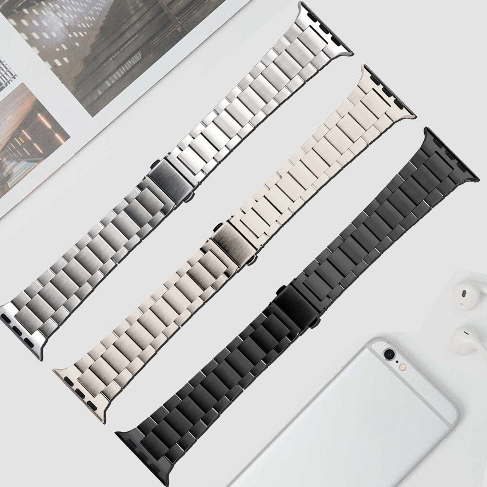 Luxury Titanium Band for Apple Watch Series 8 7 Ultra 49mm 45mm 42 44mm 6 SE 5 4 41mm 38 40mm Bracelet for IWatch titanium Strap