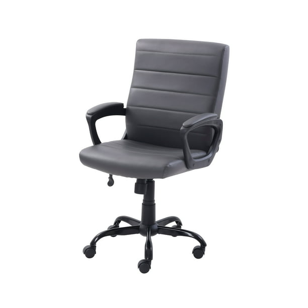 Mainstays Bonded Leather Mid-Back Manager&#39;s Office Chair, Black office chair  recliner chair  office furniture