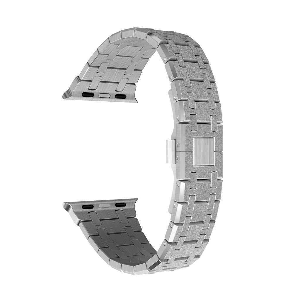 Luxury Frosted Strap For Apple Watch Ultra 8 7 6 SE 5 Stainless Steel Bracelet For Iwatch Series 49mm 45mm 44mm 42mm Metal Band