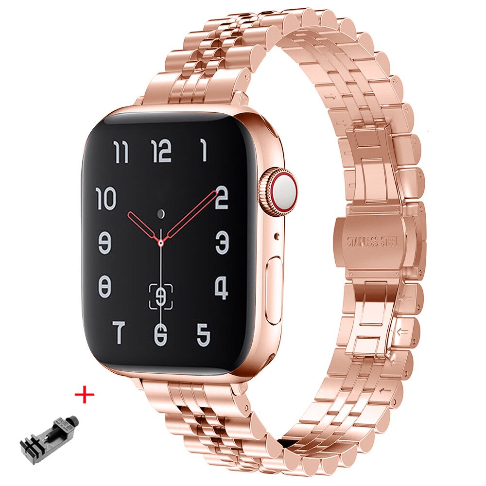 Women Stainless Steel Band For Apple Watch Series 8 7 6 5 se 4 3 2 38 40mm 42 41mm Slim Bracelet For iWatch Ultra 49mm 44mm 45mm