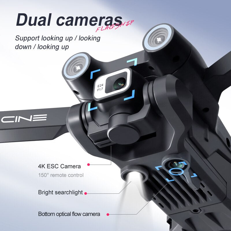 Drone with 4k Camera HD Profesional Three Way Obstacle Avoidance 50xZoom Optical Flow Adjustable Dual Camera Quadcopter VS Z908