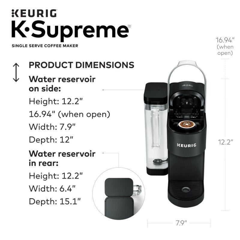 Keurig K-Supreme Single-Serve K-Cup Pod Coffee Maker, Black