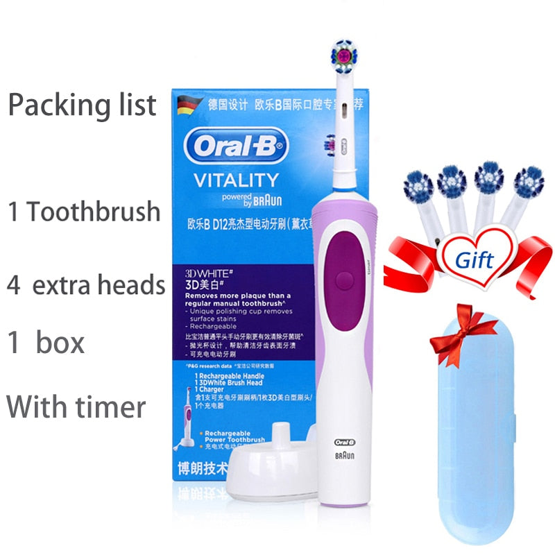 Oral B Electric Toothbrush Adult Rotation Clean Teeth Charging Tooth Brush 3D Whiten Teeth Oral Care Brush With Gift Brush Heads