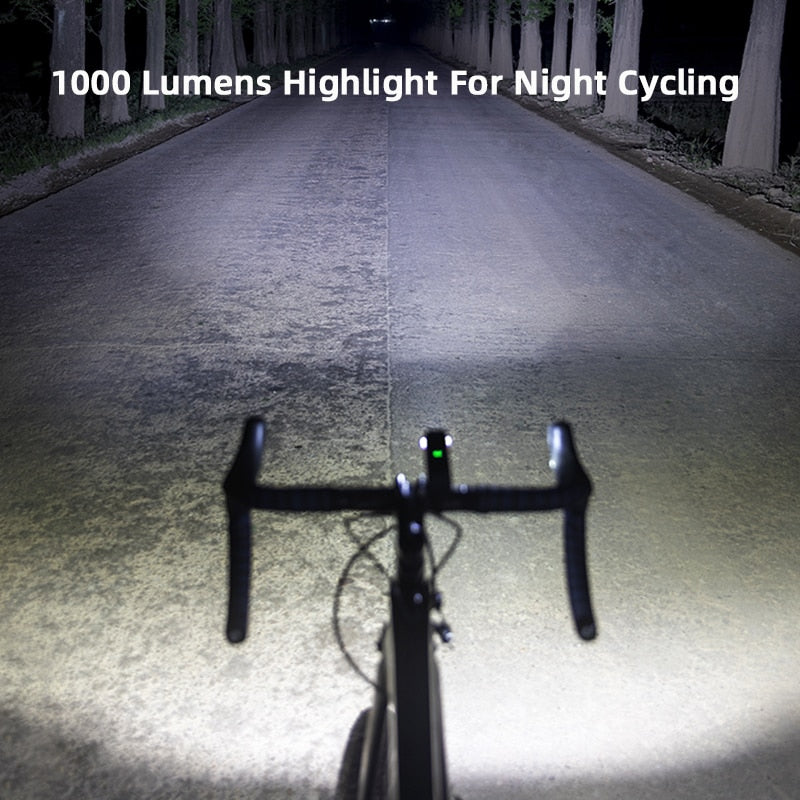 ROCKBROS 1000LM Bike Light Front Lamp Type-C Rechargeable LED 4500mAh Bicycle Light Waterproof Headlight Bike Accessories