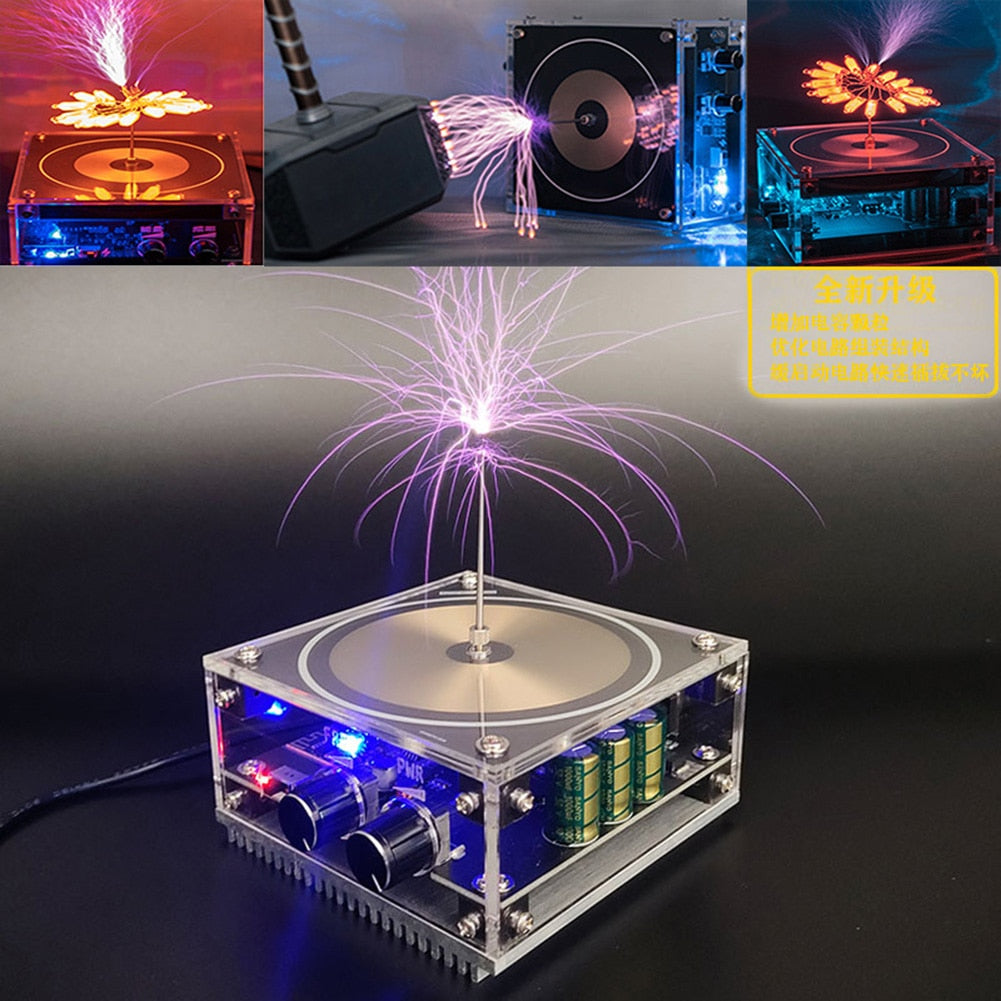 Tesla Coil Bluetooth-compatible Music Touchable Artificial Lightning Spark Toy Frequency Voltage Pulse Electric Arc Generator