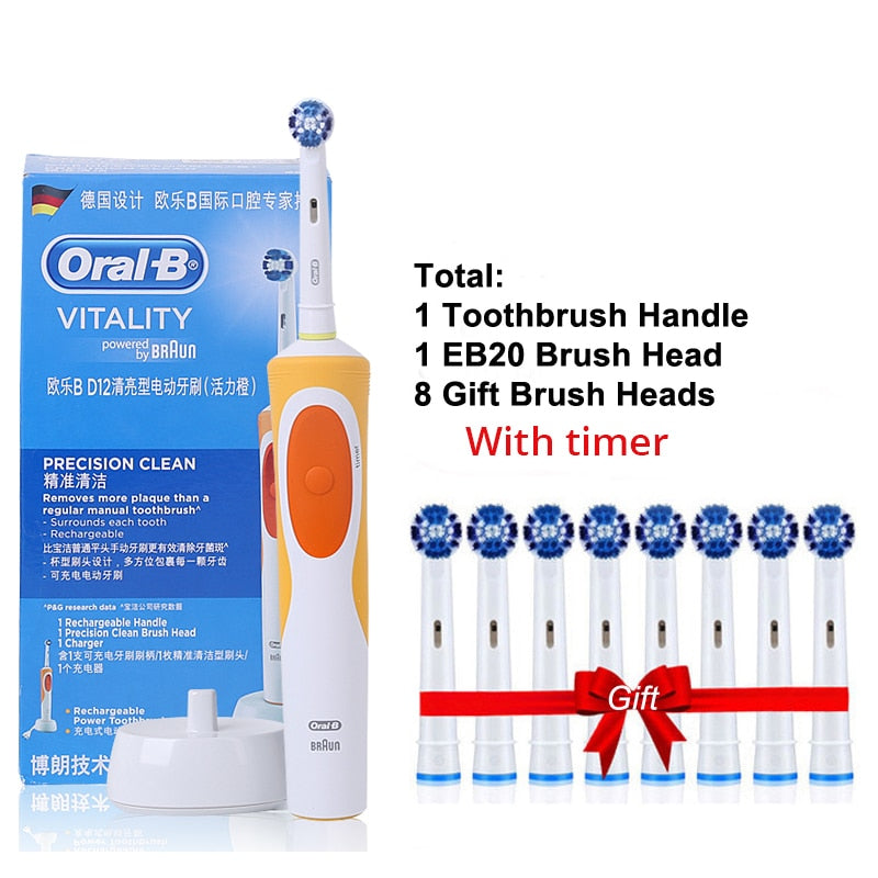 Oral B Electric Toothbrush Adult Rotation Clean Teeth Charging Tooth Brush 3D Whiten Teeth Oral Care Brush With Gift Brush Heads