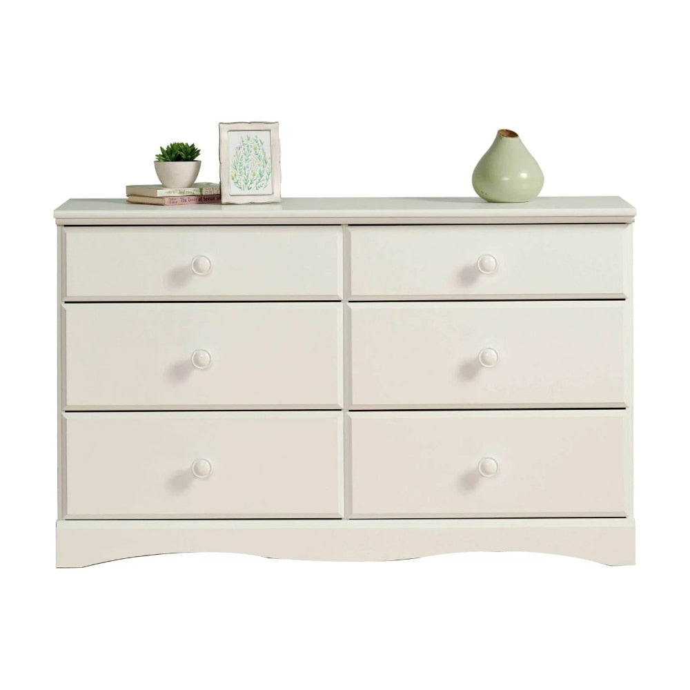 Storybook 6-Drawer Dresser, Soft White Finish, Dressing Table , Vanity Table with Drawers , Furniture