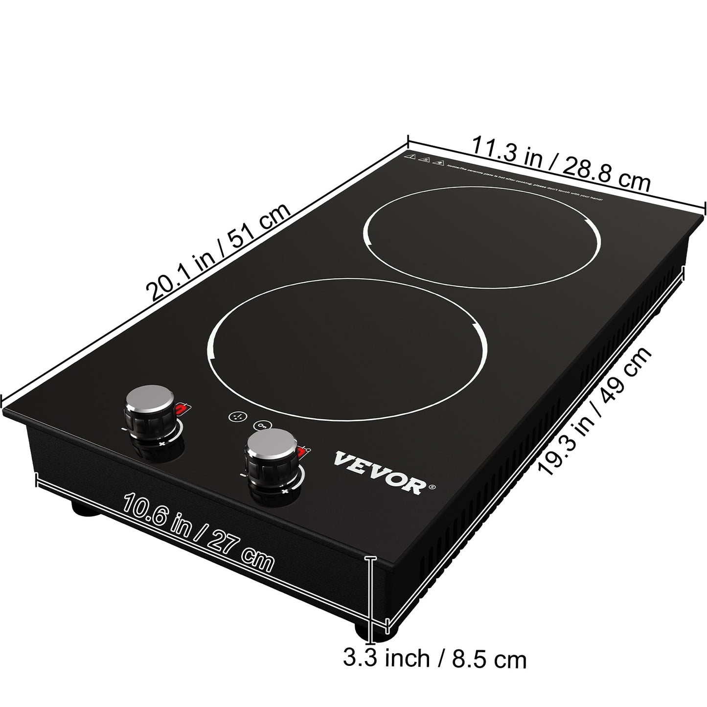 VEVOR 2/4/5 Burners Built-in Induction Stove Top 11/12/30/35 inch 120/220V Ceramic Glass Electric Cooktop with 9 Power Levels