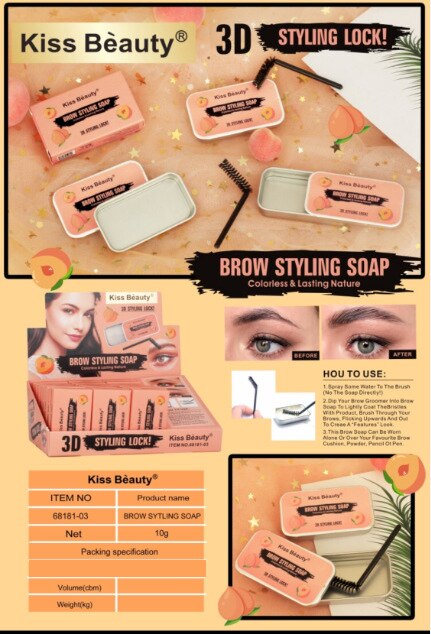 24Pcs/box Eyebrow Soap Wax Cream Gel Long Lasting 3D Brow Styling Soap Waterproof Wholesale Kit