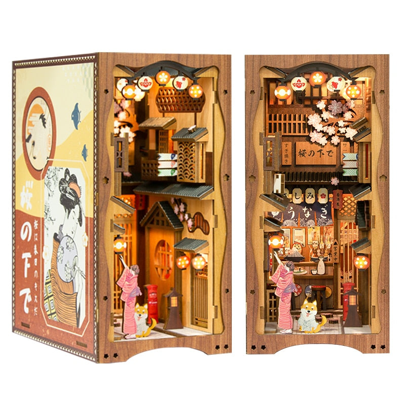 CUTEBEE Puzzle 3D DIY Book Nook Kit Eternal Bookstore Wooden Dollhouse with Light Magic Pharmacist Building Model Toys for Gifts