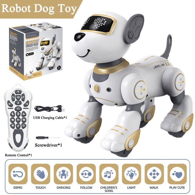 Robot Dog Remote Control Magic Pet Dog Toy Intelligent Touch Remote Control Stunt Walking Dancing Electric Pet Dog