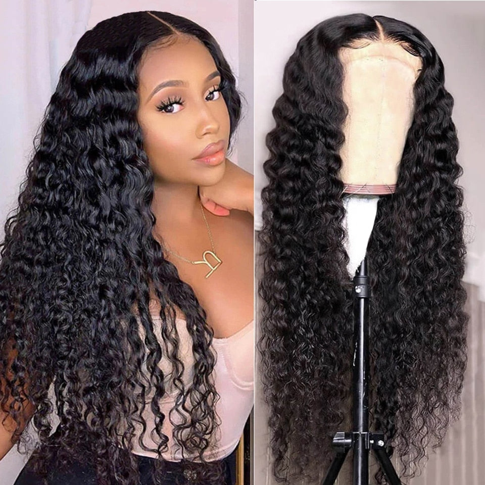 99J Burgundy Deep Wave 13x4 HD Transparent Lace Front Human Hair Wigs for Women Red Colored Water Curly Frontal Wig Pre Plucked