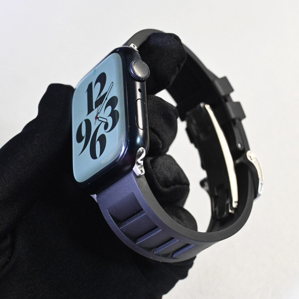 Fluororubber Watchband For Apple Watch Ultra 49mm Band 8 7 6 5 se 4 45mm 42 44mm Correa For iWatch 41mm 40 38mm Rubber Bracelet