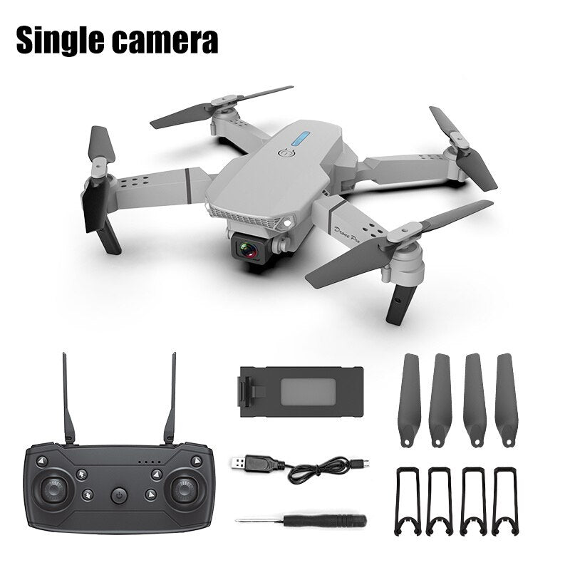 E88 RC Drone Quadcopter  With Wide Angle  Foldable Quadcopter Camera Height Hold Avoidance Quadcopter Drones Kid Gift Toys