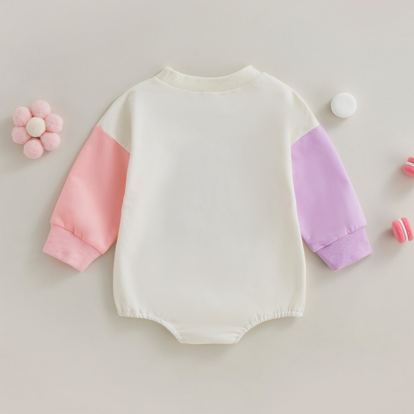 2022-10-25 Lioraitiin 0-18M Infant Baby Girls Bodysuit Long Sleeve Crew Neck Letters Print Contrast Color Jumpsuit