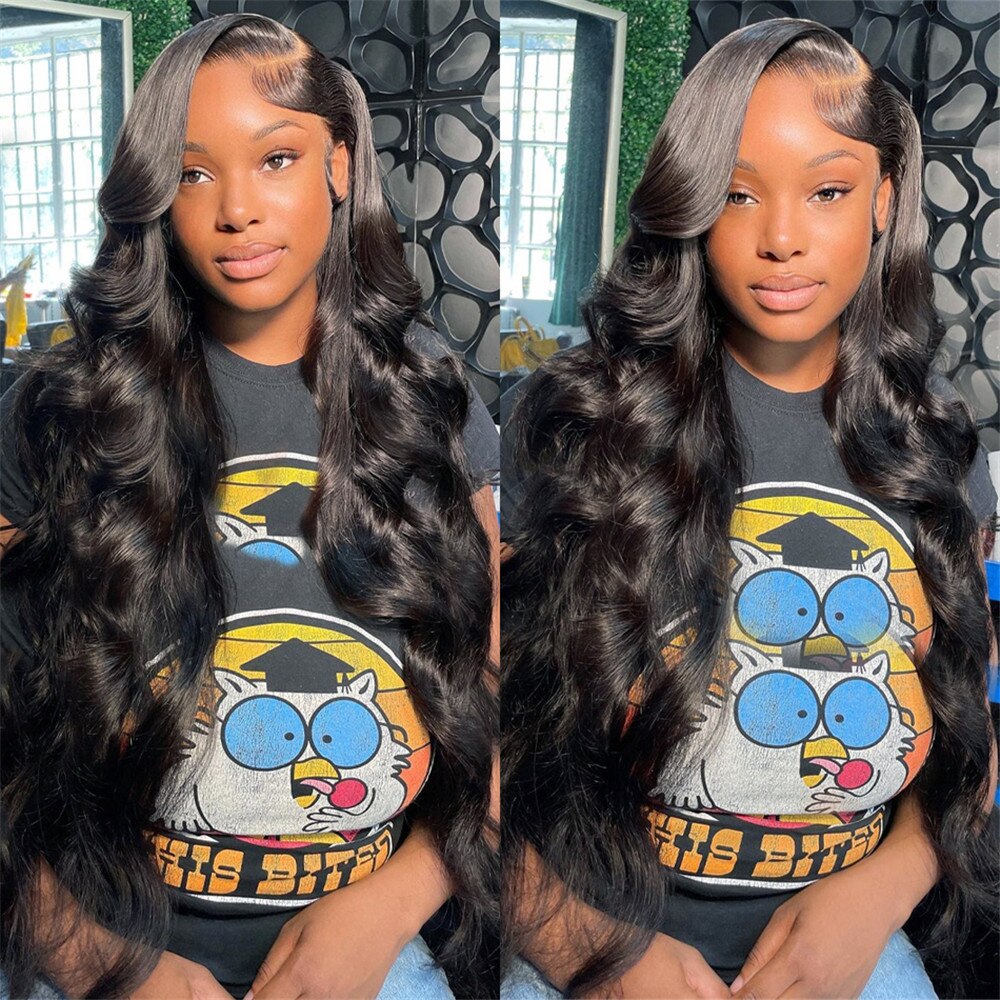 Body Wave 250 Density 13x4 Hd Lace Frontal Wig Glueless Preplucked 30 40 Inch Body Wave Lace Front Human Hair Wigs For Women