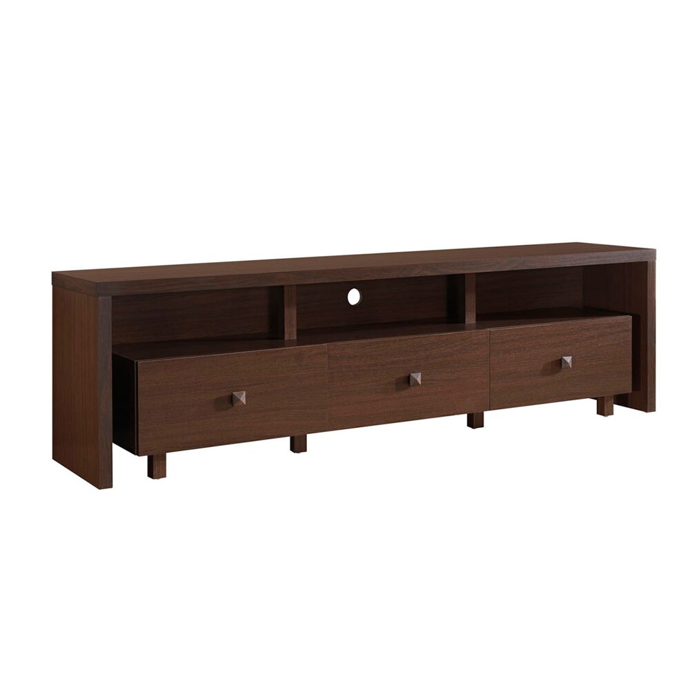 34810574 Elegant Modern TV Stand for TVs Up To 75&quot; with Storage, Wood-like Finish, Hickory Brown，70.75 X 15.25 X 20.00 Inches