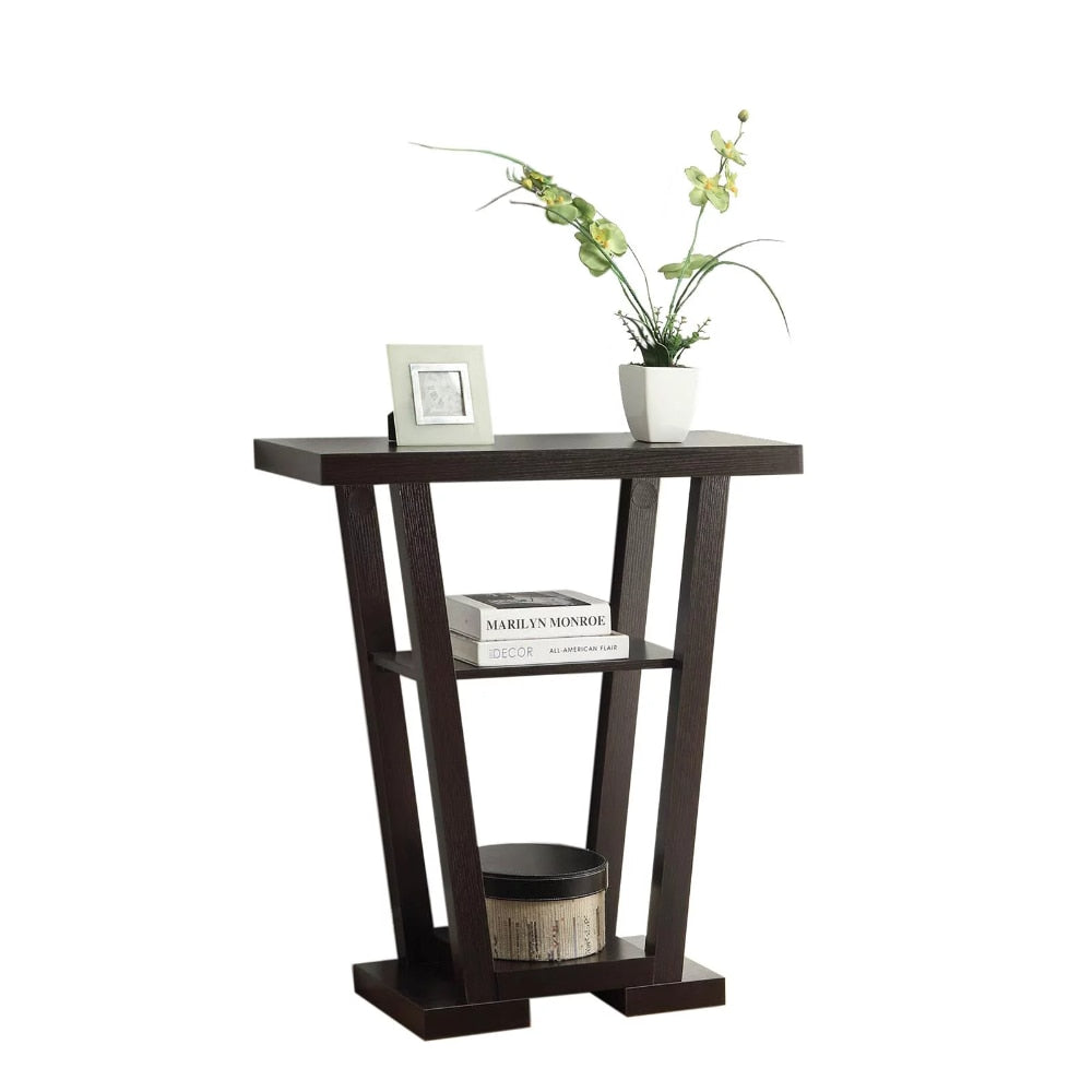 V Console, Espresso console table  hallway console table  console table for living room