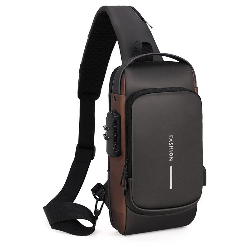 Men Multifunction Anti Theft USB Shoulder Bag Man Crossbody Cross Body Travel Sling Chest Bags Pack Messenger Pack