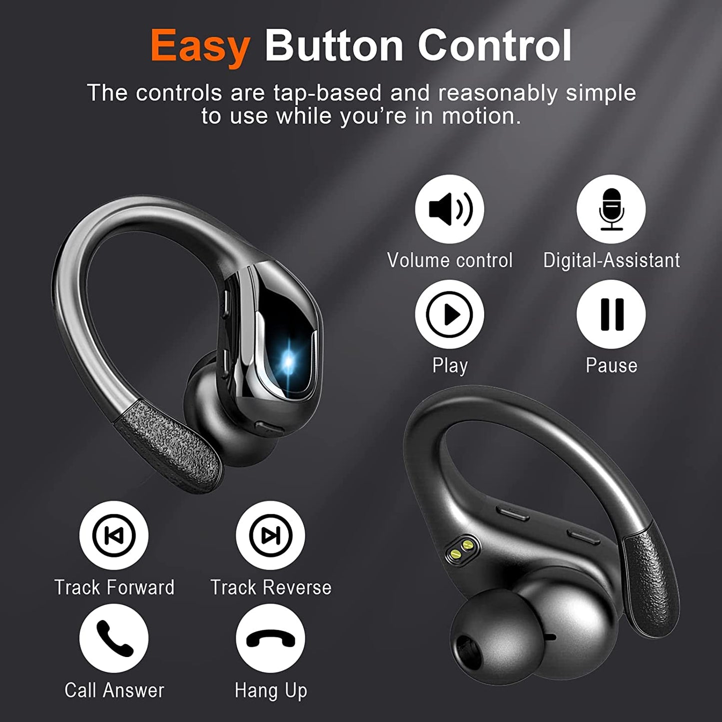 Weofly TWS Bluetooth Earphones 60H Playtime IPX7 Waterproof Wireless Headphones HiFi Stereo Sound LED Power Display Headset