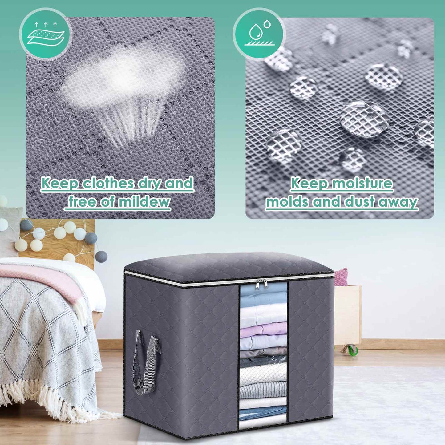 4/6pcs Non-Woven Clothes Storage Bag Folding Quilt Dust-Proof Cabinet Finishing Box Home Storage Supplies Space Bags Organizador