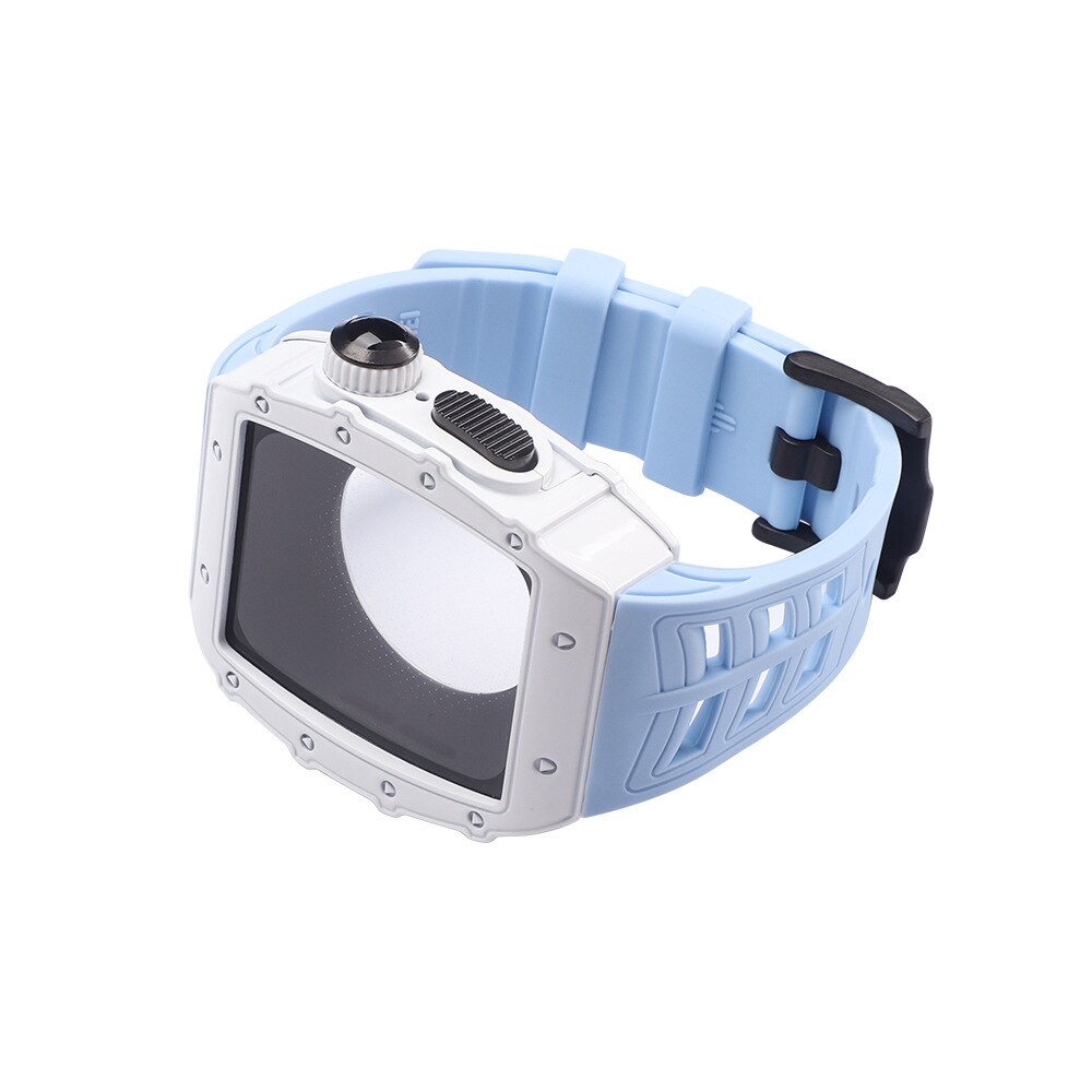 Luxury Stainless Steel Mod Kit For Apple Watch 8 7 6 5 4 SE Modification Strap For iWatch Series 41mm 45mm 40 44mm Rubber Band