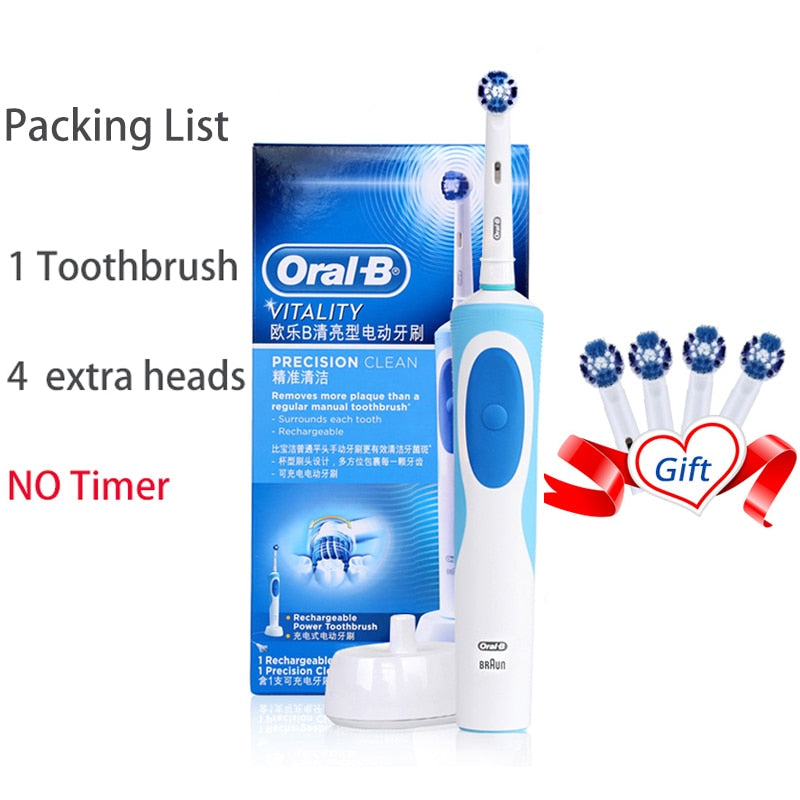 Oral B Electric Toothbrush Adult Rotation Clean Teeth Charging Tooth Brush 3D Whiten Teeth Oral Care Brush With Gift Brush Heads