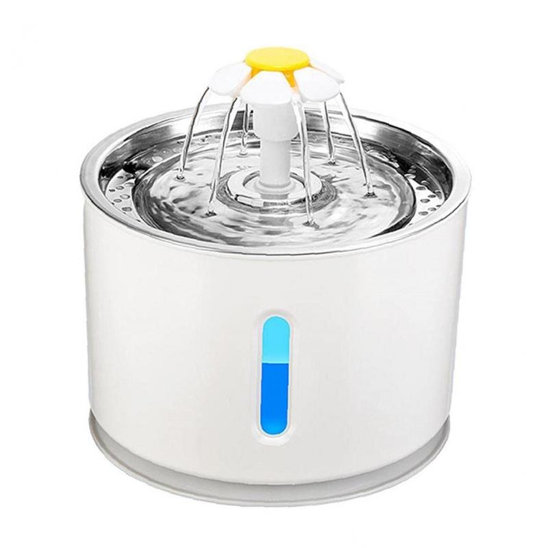 Automatic Pet Water Fountain 2.4l Dogs Cats And Rabbits Drink Water God Round Bowl With Led Light Safety And Silent Pet Supplies