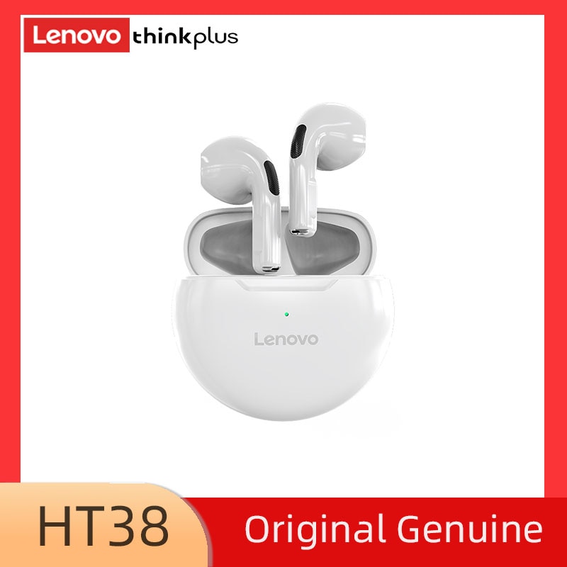 Lenovo LivePods HT38 TWS Bluetooth Earphone Mini Wireless Earbuds with Mic for iPhone Xiaomi Sport Waterproof 9D Stere Headphone