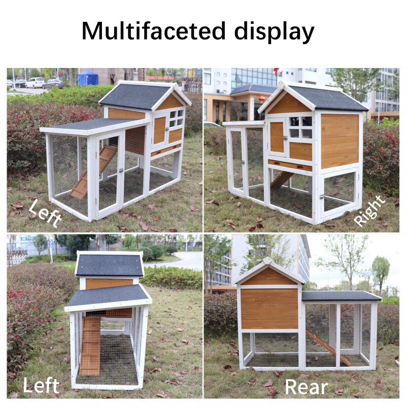 Deluxe Wooden Chicken Coop Hen House Rabbit Wood Hutch Poultry Cage Habitat For outdoor backyard gardens