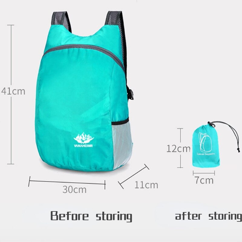 Outdoor 20L Foldable Backpack Waterproof Portable Folding Bag Ultralight Outdoor Pack Travel Hiking Camping Bag for Women Men