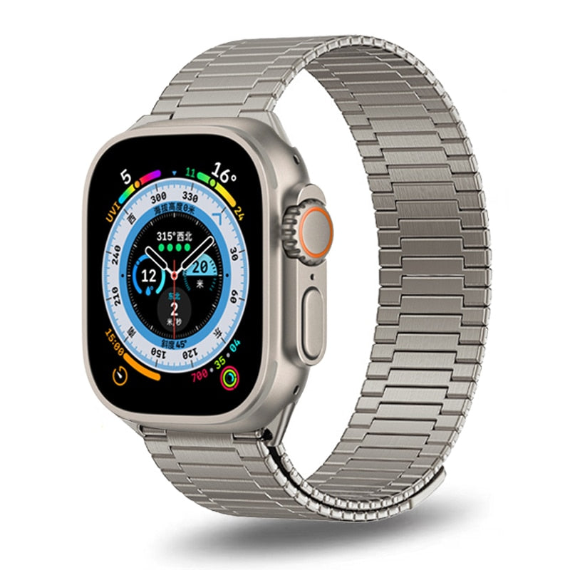 Luxury Magnetic Metal Strap for Apple Watch 8 Band Ultra 49mm 42 44 45mm Titanium Color Bracelet for iWatch 7 se 6 3 4 5 40 41mm