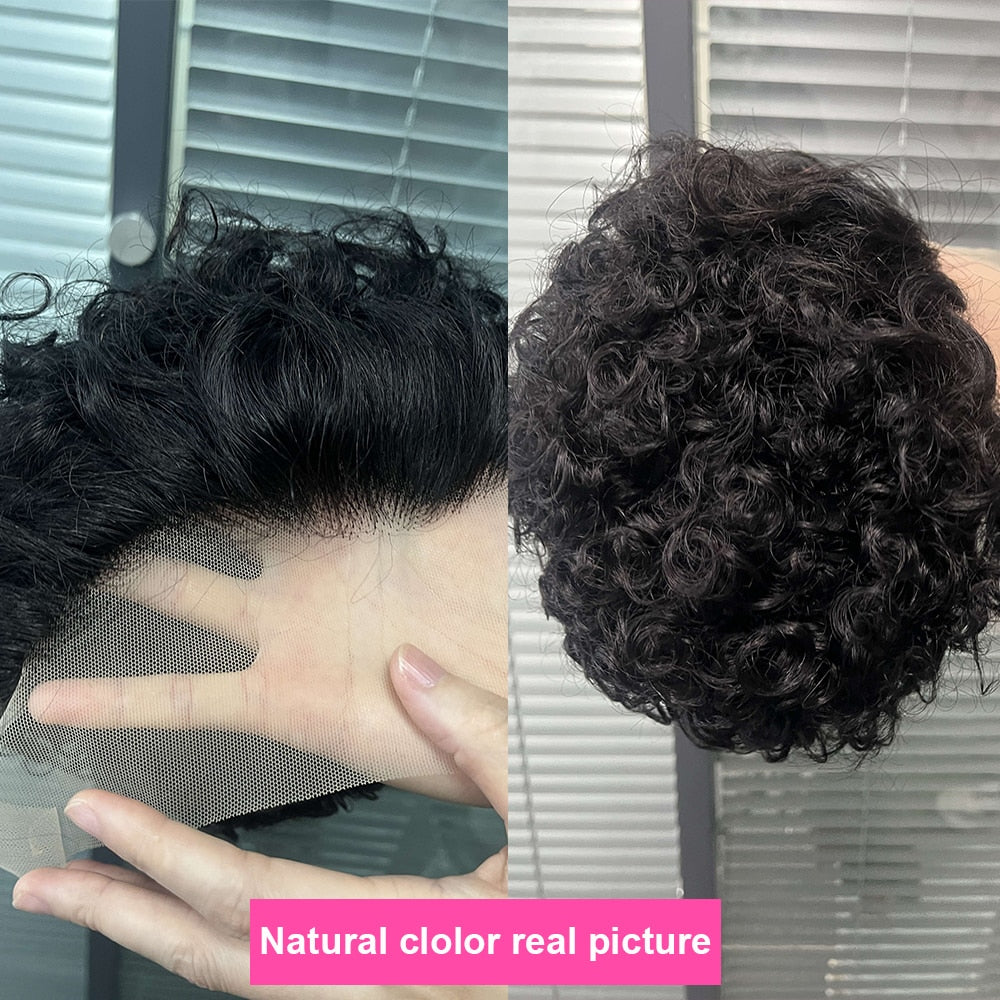 Short Pixie Cut Wig Human Hair Curly Human Hair Wig Cheap Wig 13X1 Transparent Lace Wig Preplucked Hairline Wigs For Black Women