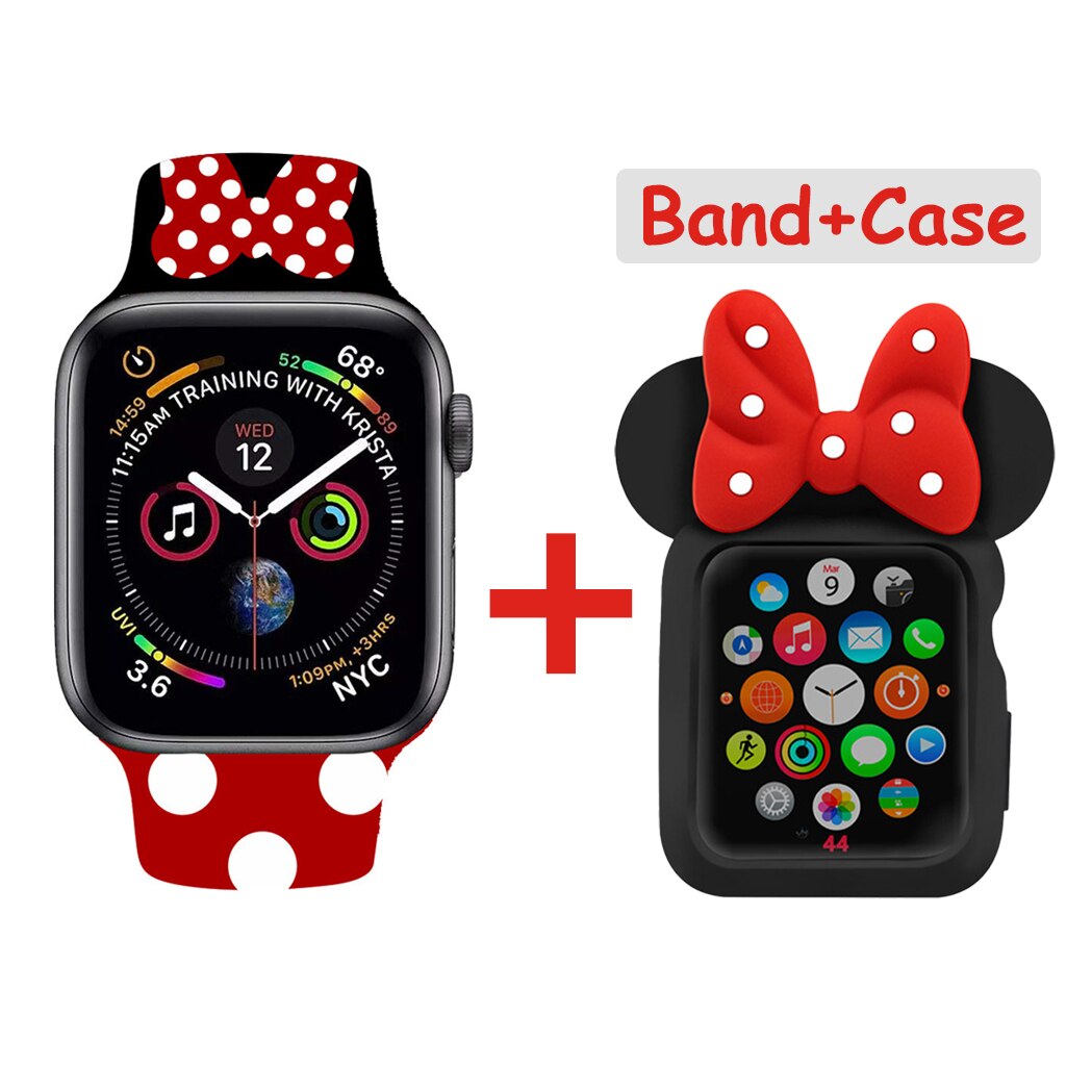 Cartoon Printing Bracelet for Apple Watch Band 44 40 41 45 38 42MM Belt for iWatch Series 7 6 SE 5 4 2 Girls Silicone Cute Strap