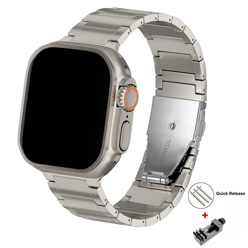 Luxury Titanium Strap For Apple Watch Ultra 49mm 8 7 41 45mm Metal Wristband For iWatch Series 6 5 4 Se 3 42 40 38 44mm Bracelet