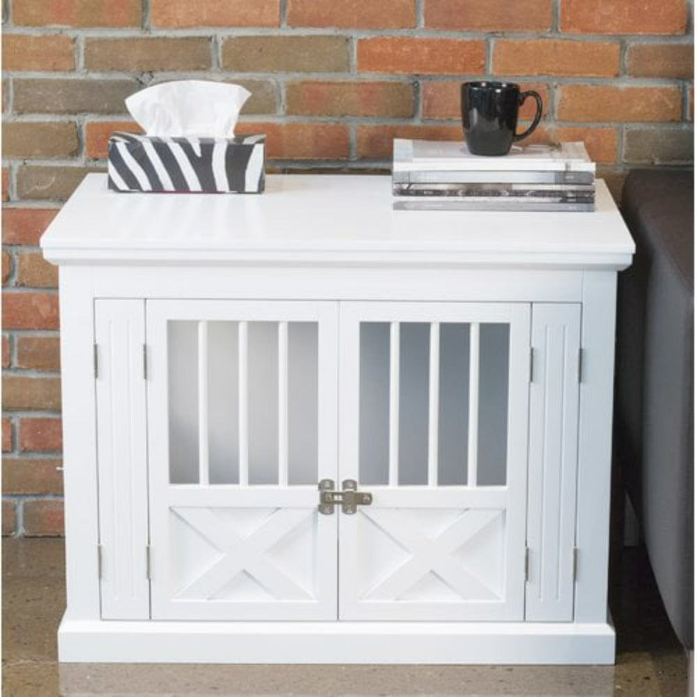 Triple Door Dog Crate, White, Medium, 30.63&quot;L X 20.39&quot;W X 23.23&quot;H Dog Houses, Kennels