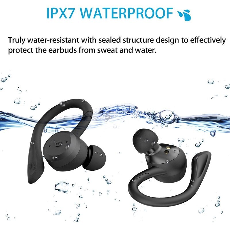 20 Hours Play Time Swimming Waterproof MS-T40 Bluetooth Earphone Dual Wear Style Sport Wireless Headset TWS Ipx7 Earbuds Stereo